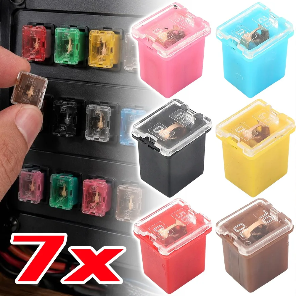 Mini Short Box Fuse 32V 20A to 80A Time Delay Copper Element Car Circuit Overload Protector for Auto RV Truck Motorcycle Vehicle