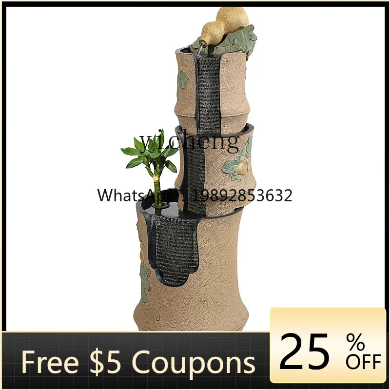 1ZC indoor home floor-to-ceiling water ornament New Chinese living room TV cabinet next to circulating water feature