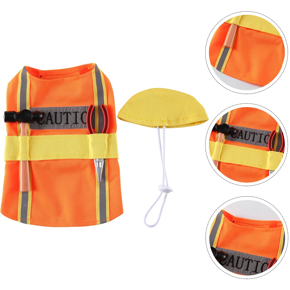 

Lovely Puppy Costume Dog Reflective Vest Clothes for Pets Portable Festival Dog's Orange Polyester Adorable