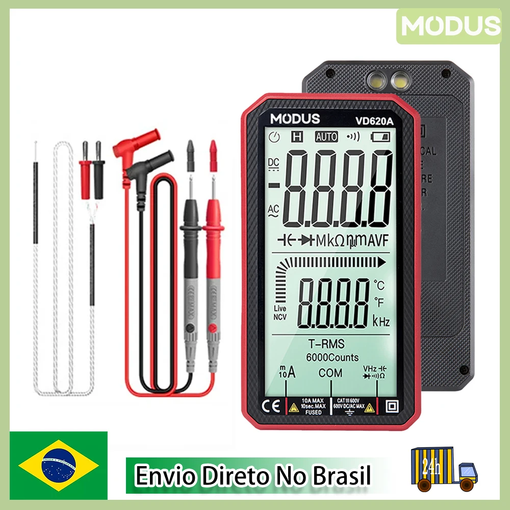 Profesional Smart AC/DC Multimeter Digital Penguji Multimeter Transistor 6000 Counts Rms Meteran Resistansi Suhu Diri