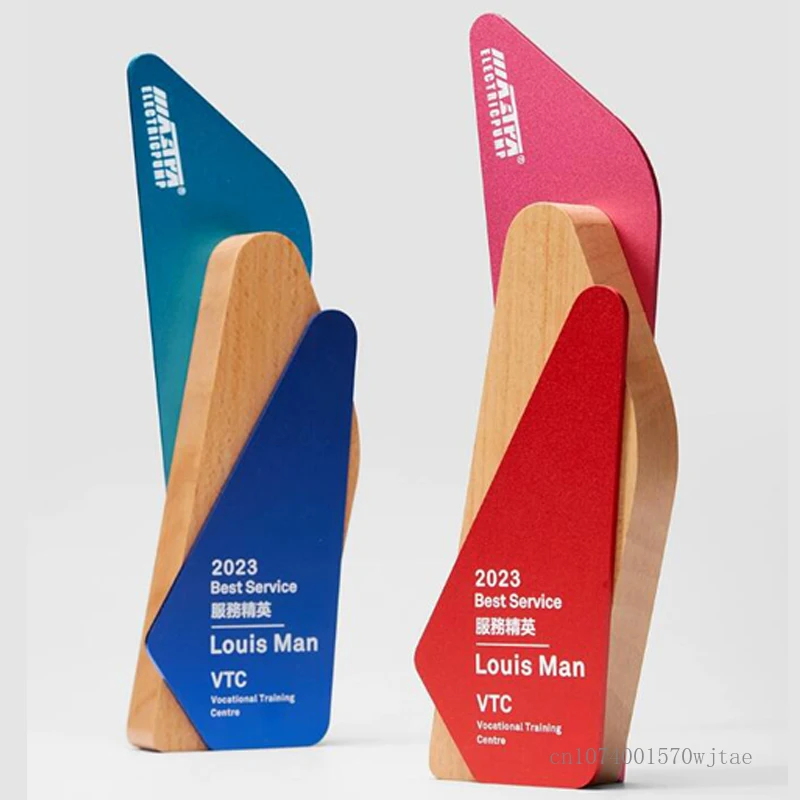 

Creative Beech Wood Alumina Trophy Выдающийся отличный сотрудник, награда ежегодного собрания, памятный домашний декор, УФ-медаль, 1 шт.