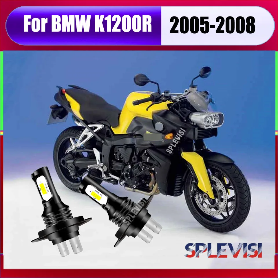 

2x H7 6000K White Motorcycle LED Headlights - ensuring optimum performance For BMW K1200R 2005 2006 2007 2008