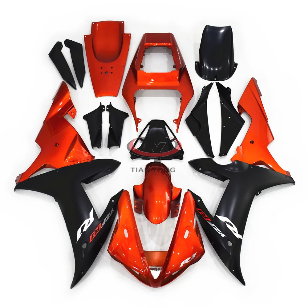 

Cowling Injection Orange matte black print Motorcycle For R1 2002 2003 YZF1000 02 03 Full Fairing Kit