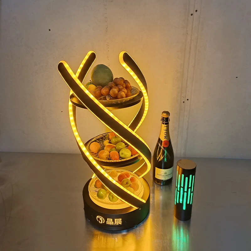 Three-tier bar luminous fruit plate, LED f KTV box rotating twist , multi-layer