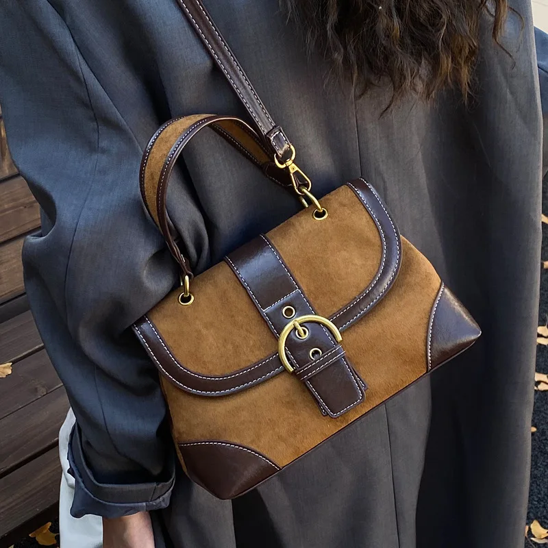 

Vintage Ladies Handbags Patchwork Messenger Bag for Women shoulder bags PU Leather Luxury Square Bag small female totes