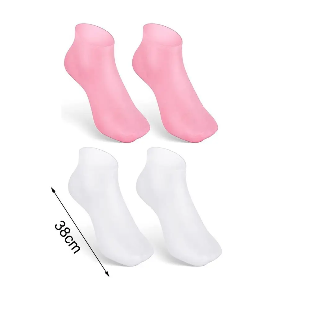 Spa massagem silicone hidratante pé meias remover pele morta anti rachaduras anti-secagem cuidados com os pés meias ferramenta de cuidados com os pés reutilizável