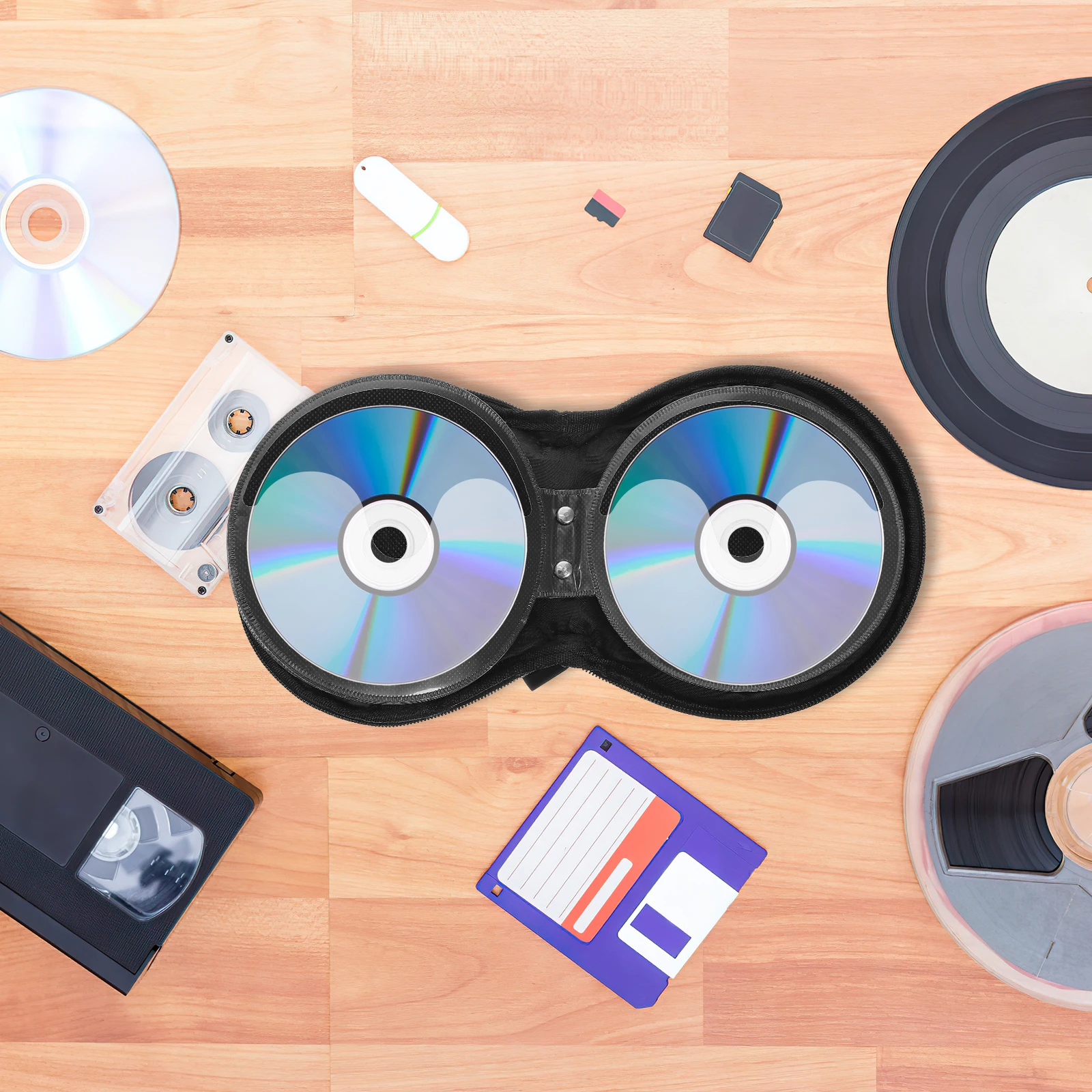 

Large Capacity Cd Storage Bag Zipper Cd Organizer Protective Case Portable Car Dvd Binder Book Holder Scratch Resistant