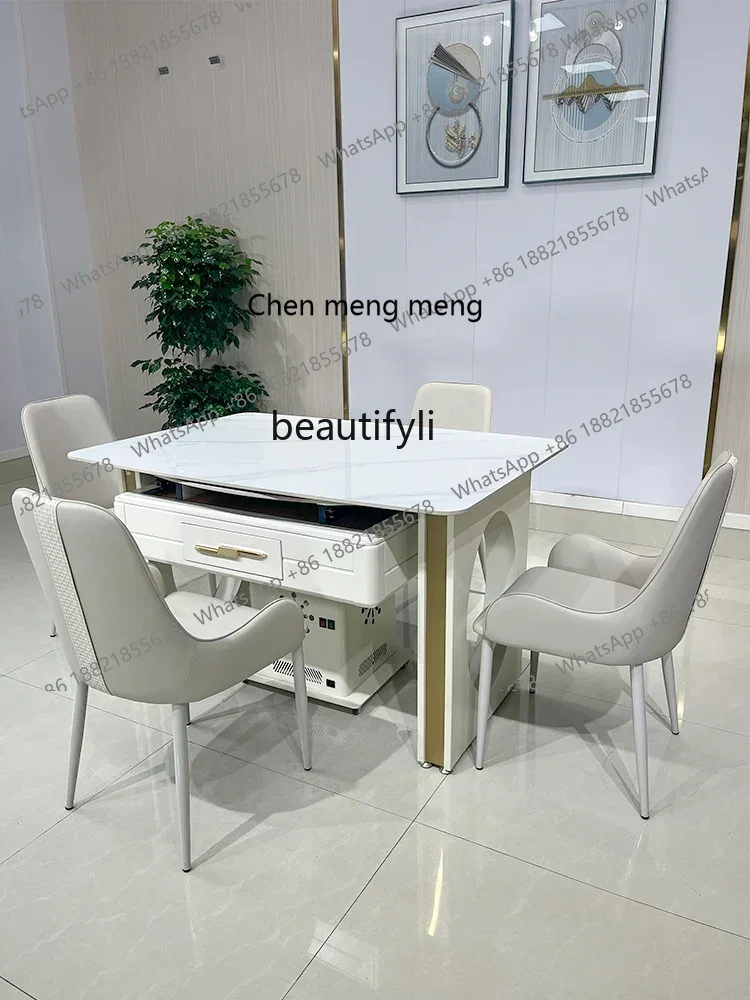 X Island lift mahjong table dining table automatic mahjong machine integrated multi-functional solid wood folding