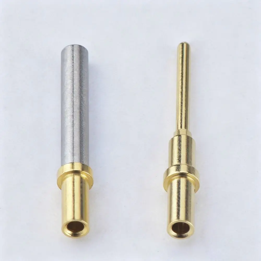 1Pcs 0460-202-1631 0462-201-1631 Terminal Pin Stainless Steel 6-20AWG Crimp Solid Terminal Male Female Gold Plated