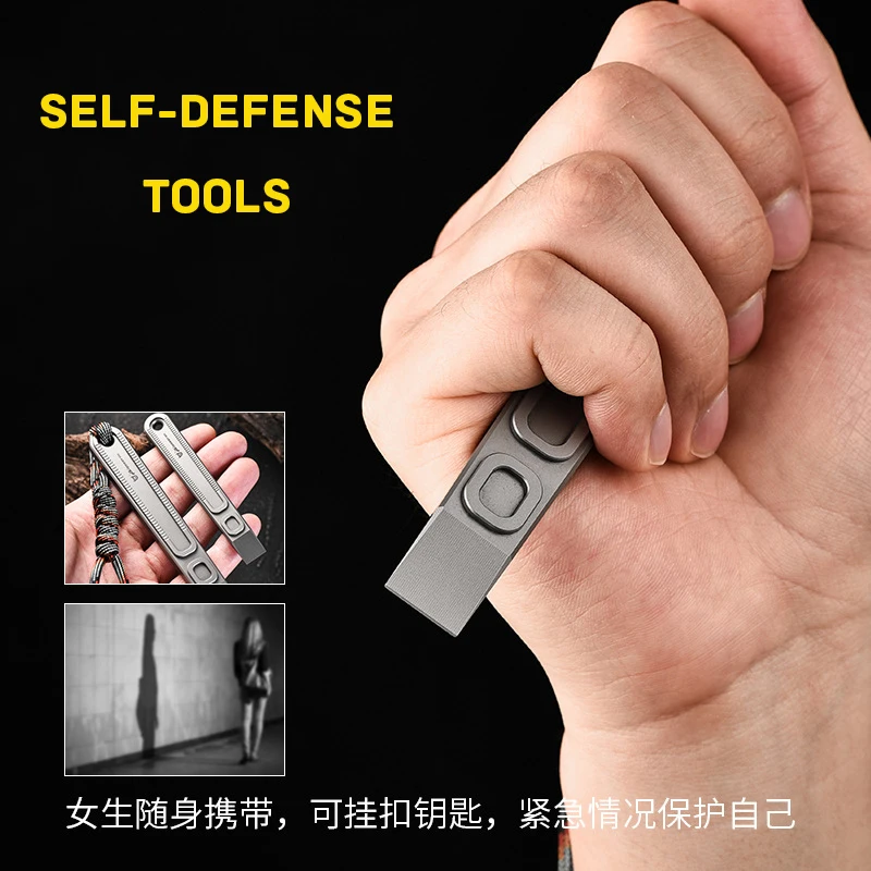 Factory Direct Sale Of Portable TC4 Titanium Alloy Crowbar Outdoor Camping Multi-functional Self-defens Lightweight EDC Tool