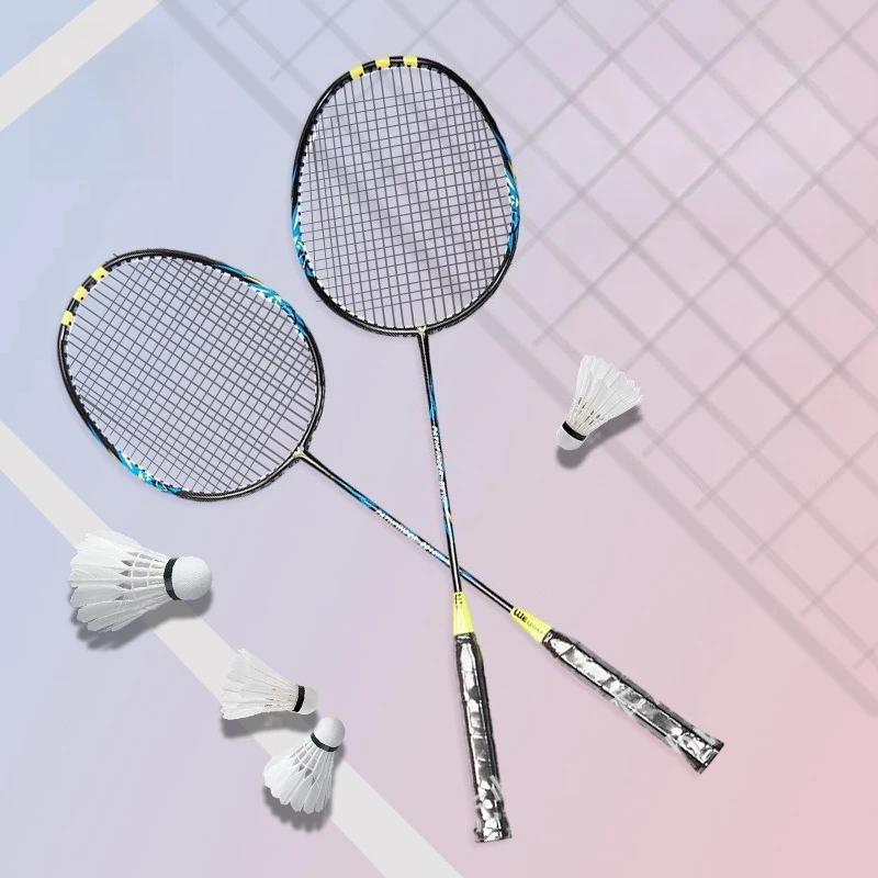 

Badminton Racket Genuine Beginner Composite Carbon Durable Ultra-light Double Racket Set Badminton Racket Women
