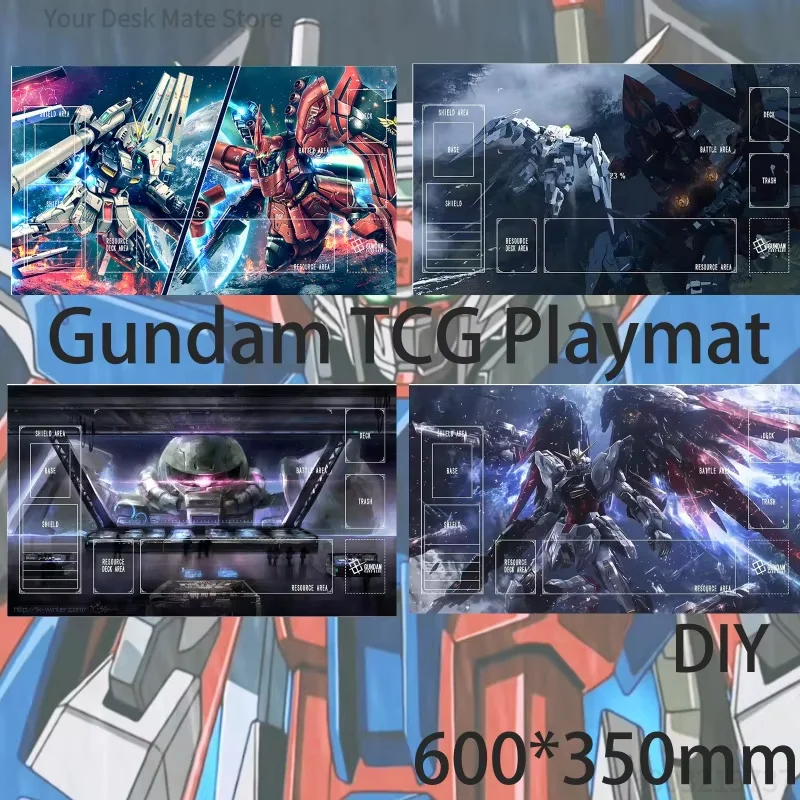 Destiny Gundam GCG Card Game Mat Tapis de jeu en caoutchouc pour un seul joueur avec base antidérapante Anime