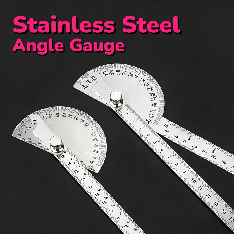 Stainless Steel Angle Gauge Protractor Measuring Angle Large Woodworking Carpenter Angle Rulers Dividing Gauge