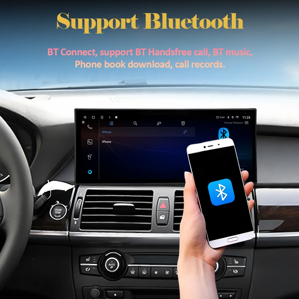 نظام تحديد المواقع والملاحة DVR WIFI لسيارات BMW X5 E70 X6 E71 2008-2013 CCC CIC نظام سيارة الصوت مشغل وسائط متعددة 12.3 "DSP ستيريو شاشة تعمل باللمس