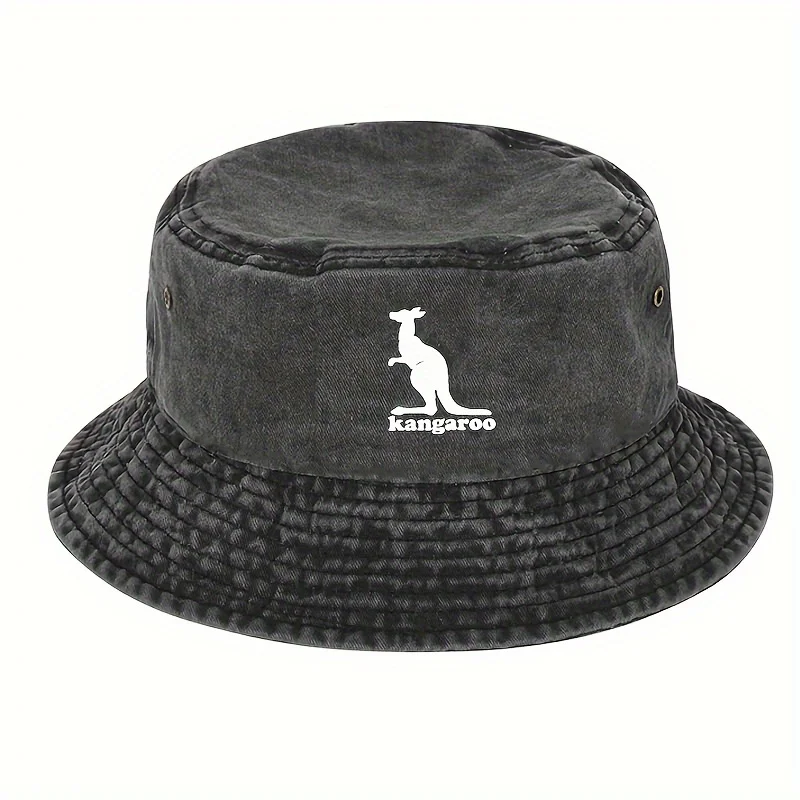 

1pc Creative Kangaroo Pattern Sunshade Bucket Hat - Perfect For Travel And Outdoor Activities