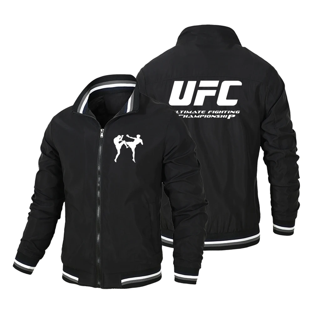 

Men's Motorcycle Spring and Autumn UFC Printed Stand up Collar Cardigan Long Sleeve Zipper Jacket 2025 Fashion Cycling Jacket