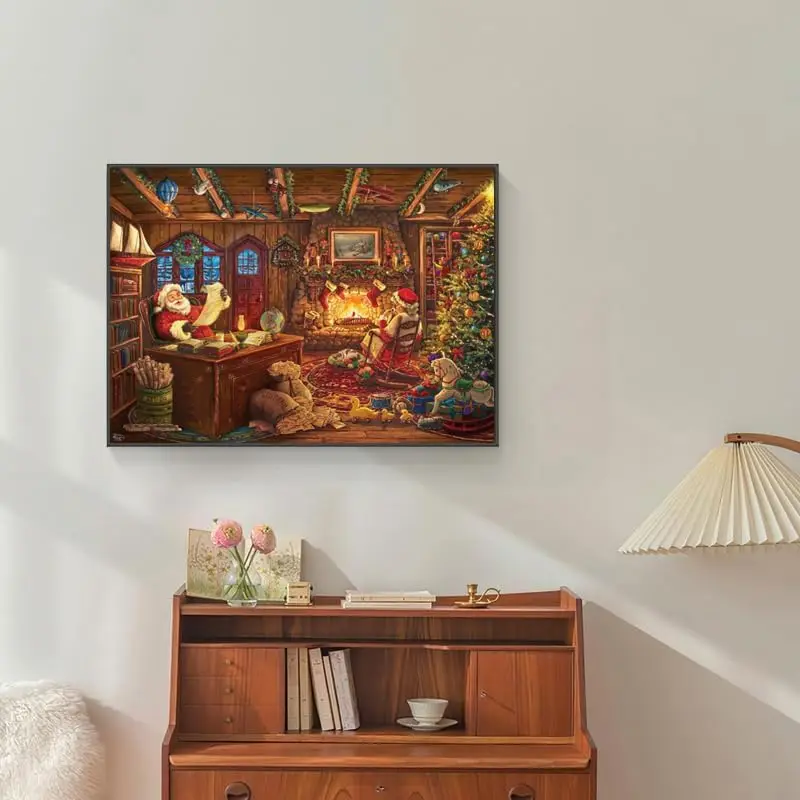 75*50cm Puzzle Weihnachtsmann Holzpuzzle Geschenk für Kinder Freund Zuhause Schlafzimmer Büro Wanddekoration Familienaktivitätsspiele