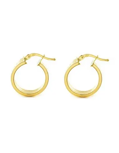 Earrings women 18k gold hoops Greca 18x6mm