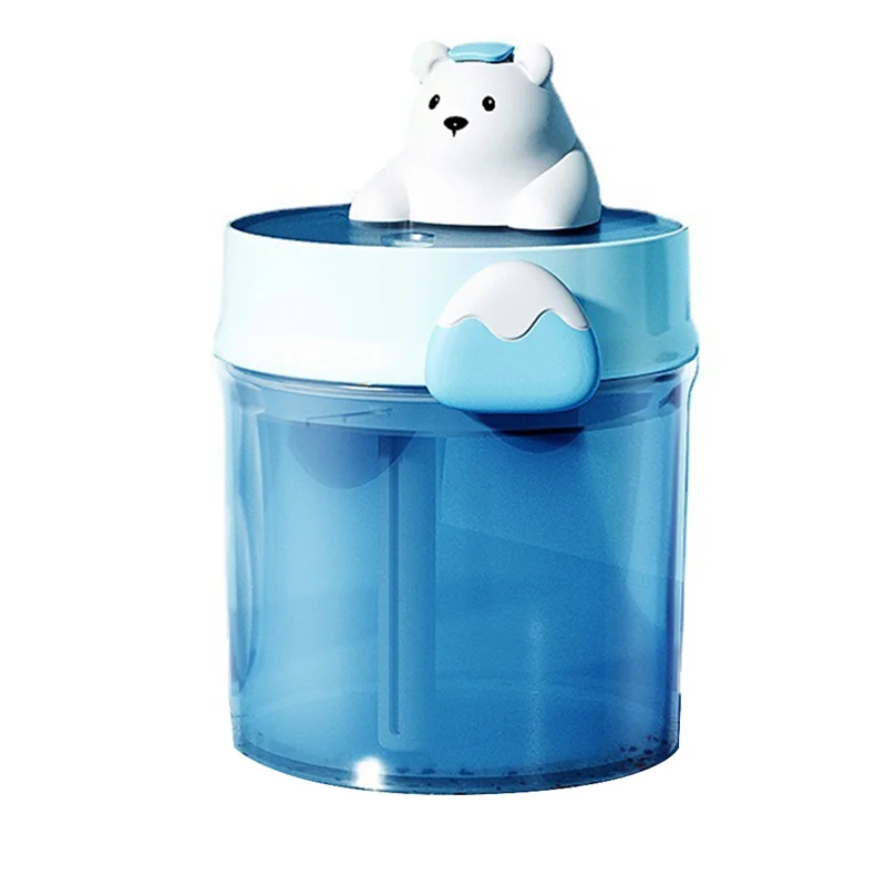 HHO-Hot Spring Bear Bañera Humidificador de aire de alta capacidad Humidificador ultrasónico silencioso para regalo de niños Azul