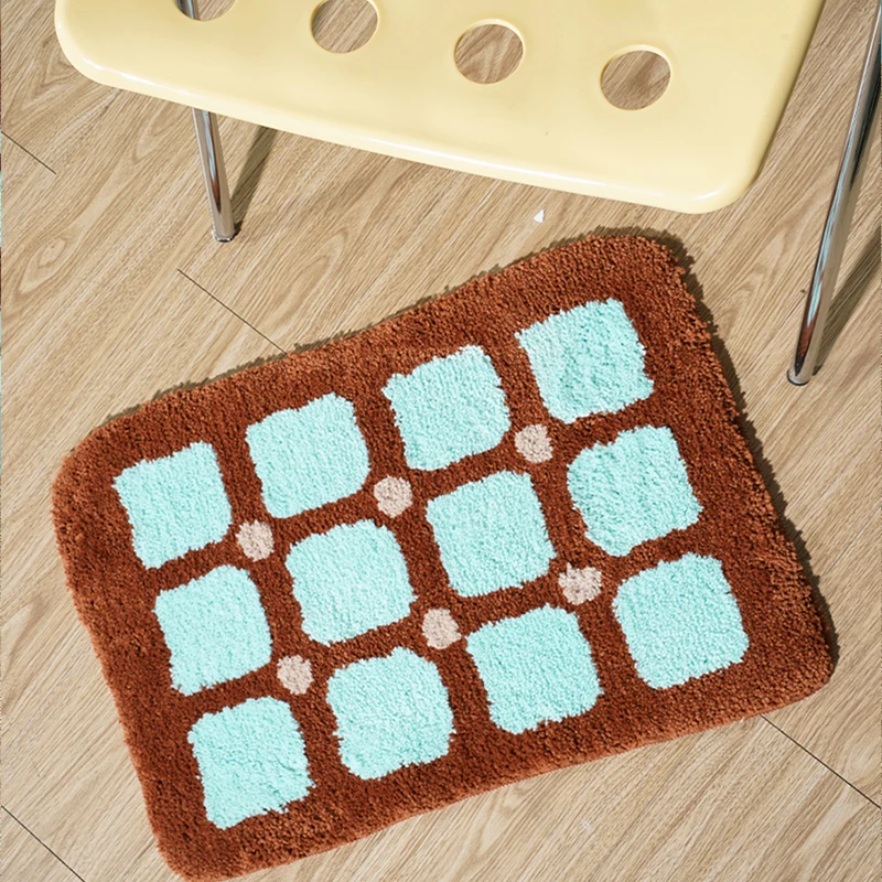 HIYAN Box Research-alfombra Original "Menta Chocolate", flocado grueso de forma especial, decoración para sala de estar, dormitorio y cabecera