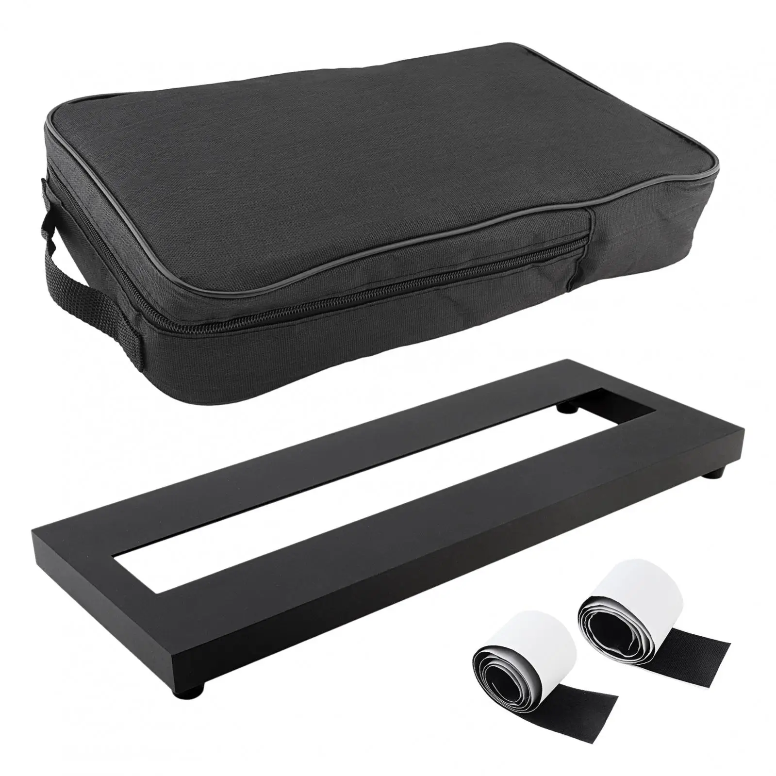 Aluminum Alloy Small Compact Guitar Pedalboard & Carry Bag with Hook and Loop Adhesive Tapes, Black Mini Pedal Board Case
