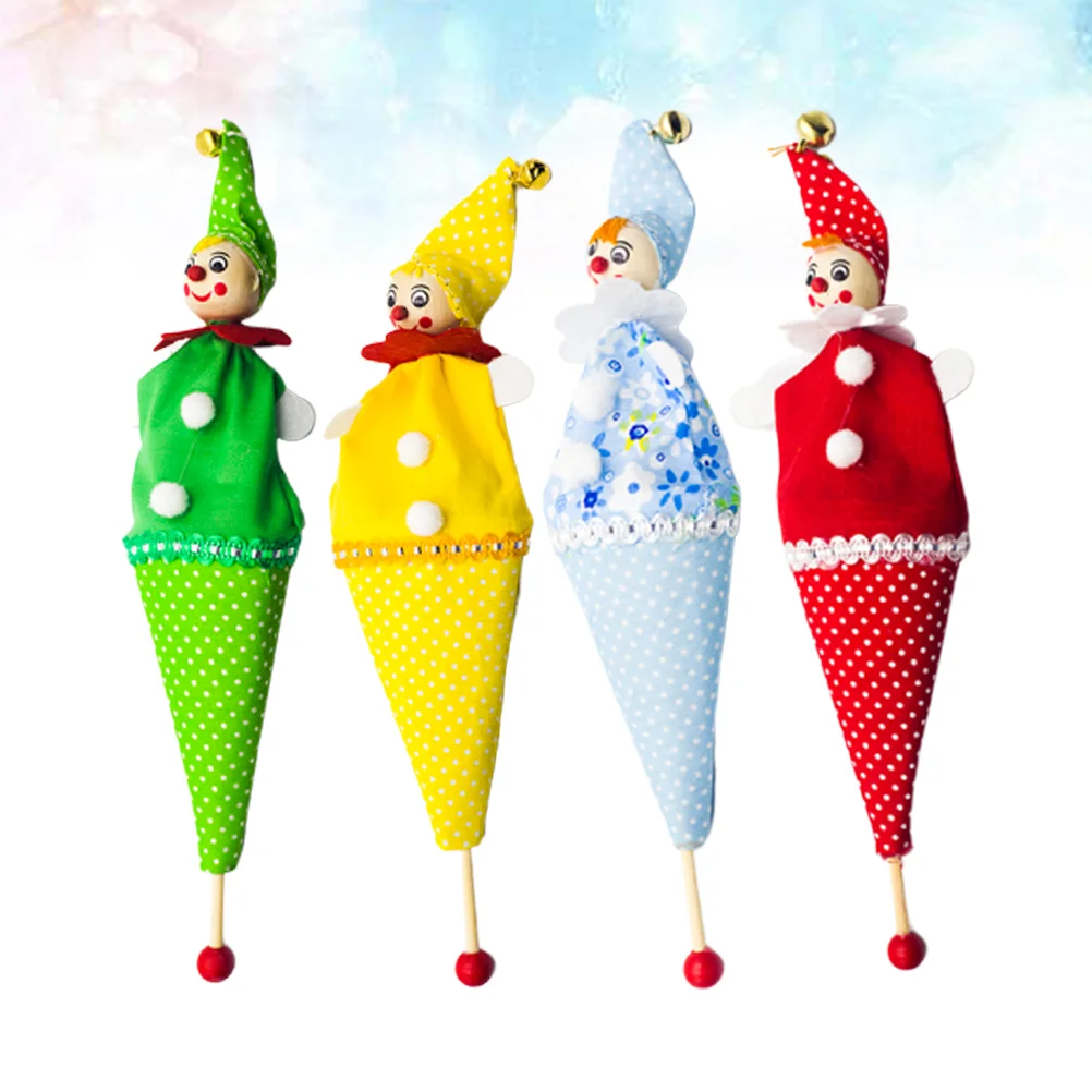 4 Christmas Clown With Bell Plush Clown Figure Stuffed Man for Christmas New Year Room Office Decoration