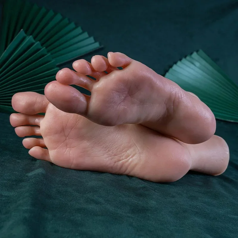 Silicone Feet Model Footjob Female Mannequin Foot Fetish Simulation Design Soft Manicure Nail Art Practice About 23cm
