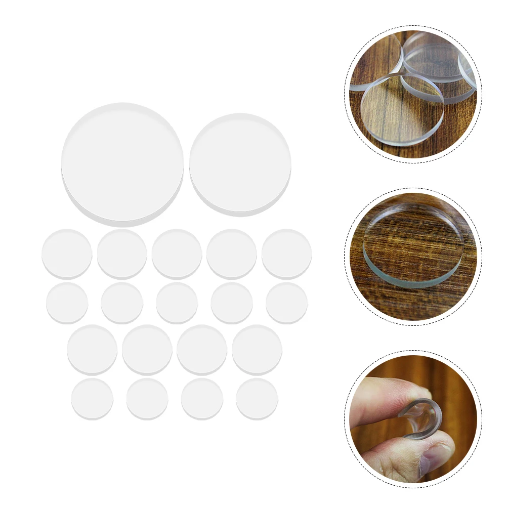 20pcs Glass Tabletop Suction Bumper Furniture Tempered Glass Anti Slip Pad Damper Tabletop Bumper Spacer Washer Protector Drawer