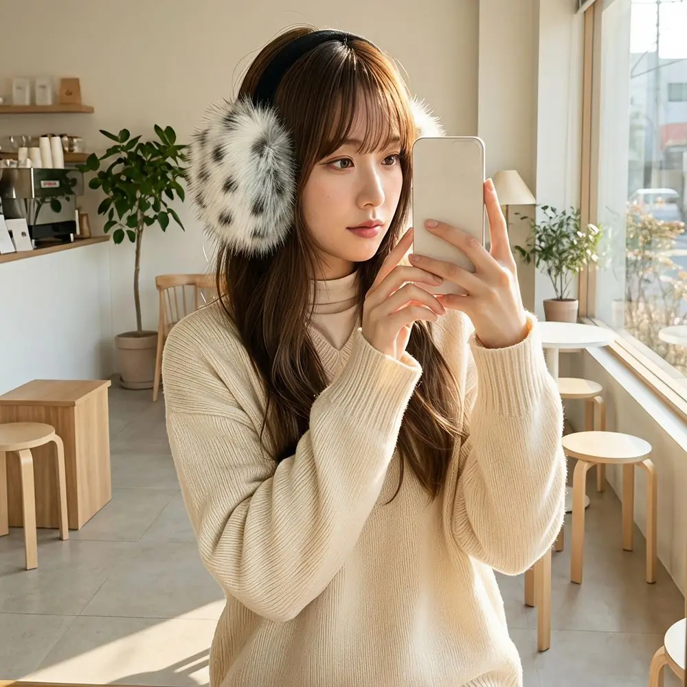 Fashion Ear Cap Imitation Fur Plush Earmuffs Leopard Folding Winter Earmuffs Earflap Cold Proof Ear Muffs Men