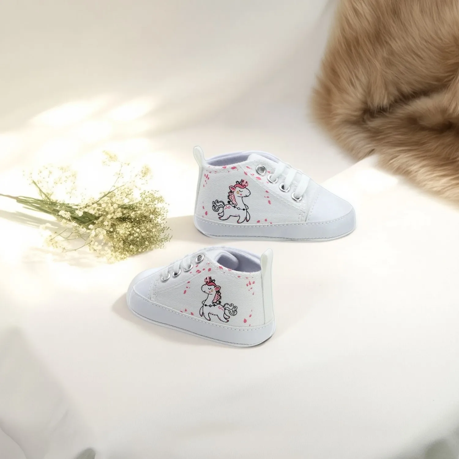 أحذية قماشية للفتيات الصغيرات، أحذية بيضاء، أحذية أطفال بعمر 0-1 سنة، أحذية أمامية، نعال ناعمة، قابلة للتنفس وغير قابلة للانزلاق