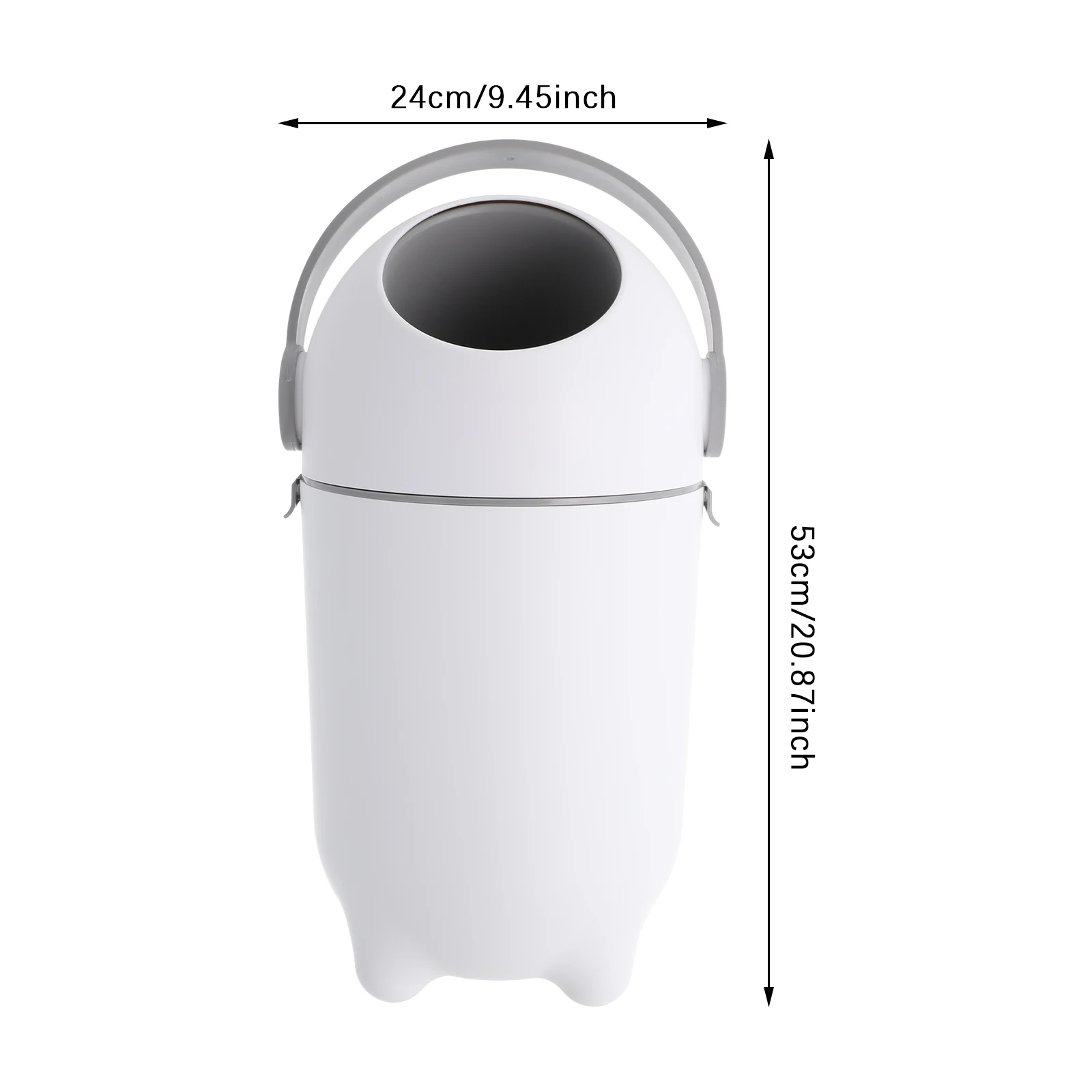 Odorless Diaper Pail, Airtight Diaper Bin, 4 Gallon 15L Nursery Trash Can, Holds 16 Diapers, Press Open Lid, One-Hand Operation, Pull Out Bag, Easy Clean, Small Space, Baby Room, Pet Waste