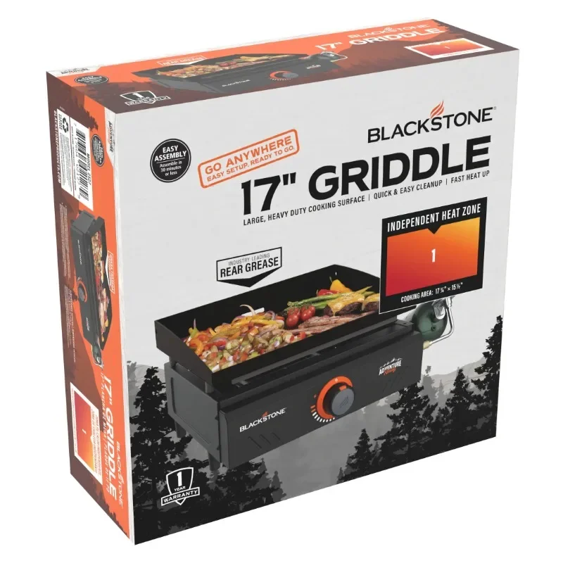 شواية بلاكستون أدفينشر جاهزة لشعلة واحدة مقاس 17 بوصة مع أقدام غير قابلة للانزلاق