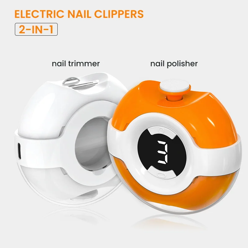 

Electric Nail Clippers for Babies 360° Rotating Manicure Trimmer with LED Light Finger Toe Nail Cutter Pedicure Scissors