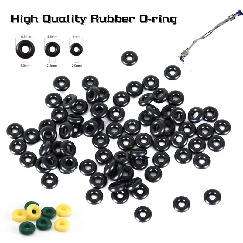 100 Stück Gummiringe O-Ring Angelwerkzeuge Runder Rig-Ring Verbinden Sie die Vorfachlinie und den offenen Oktopus-Ring für Wurmangeln Karpfen – Detail 1