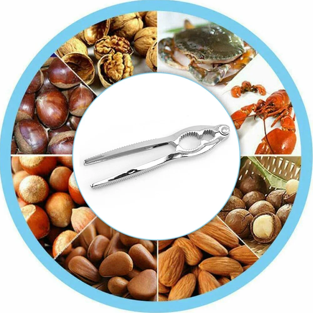 Shell Remover Nut Cracker Convenient Nutcracker Opener Portable Silver Walnut Opener Zinc Alloy Hazelnut Tongs