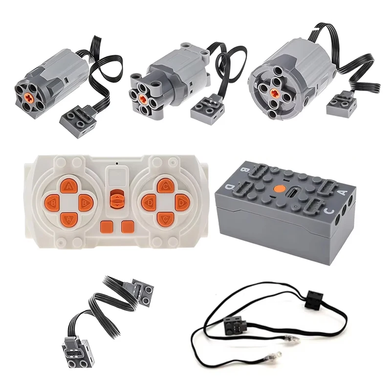 MOC PF Bricks 8-way Remote Control M/L/XL Motor DIY High-tech Building Blocks Parts With APP Programming Battery Box Set Toys