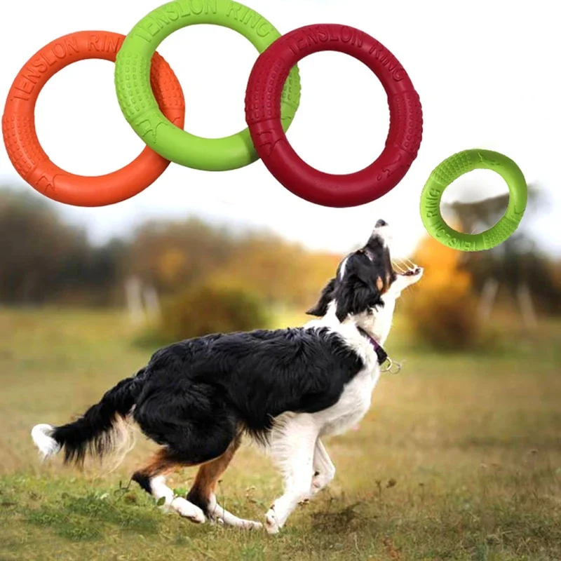 Pet Flying Saucer Toy Dog Chew Ring EVA Material Outdoor Training Interactive Puller Anti-Bite Floating Dog Toys Accessories