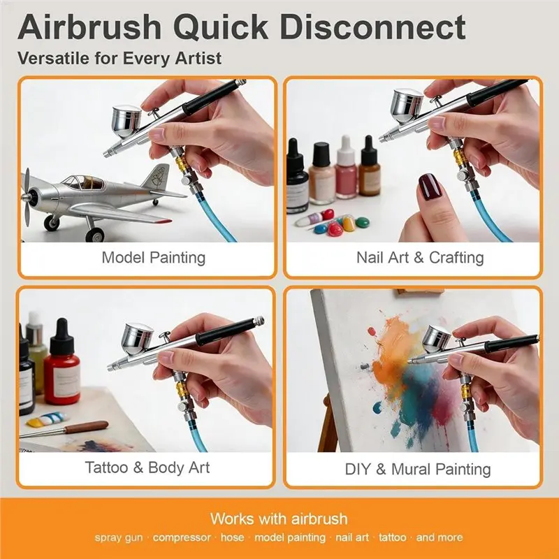 B50C Perfect For Model Painting Airbrushing- Auto-Lock& Airflow Control 1/8