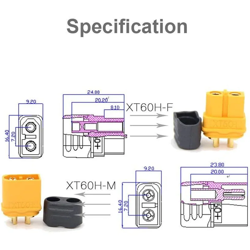 5Pairs XT60H connector plug with Sheath Housing Female / male XT60 plug for RC Lipo Battery cars fpv drones Airplane image 4