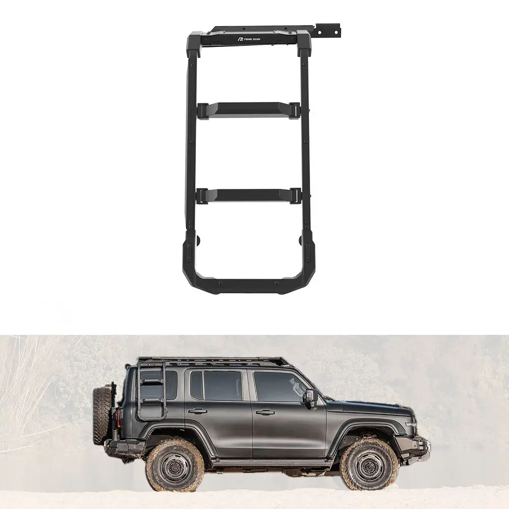 

Aluminum Alloy Car Roof Rack Side Ladder Black Accessories Rear Protection SUV Framework Car Side Door Ladder for GWM Tank 300