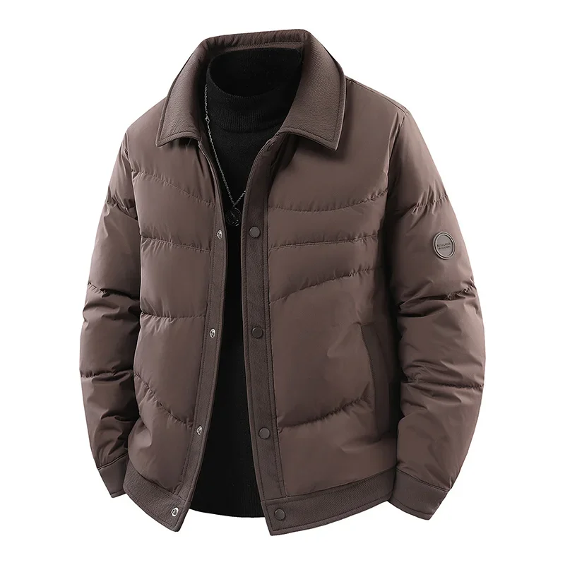 

Down Jacket Men's Short Collar High-quality Parkas Winter Coat Lightweight Casual Loose Men's Outdoor Mountain Workwear Jacket