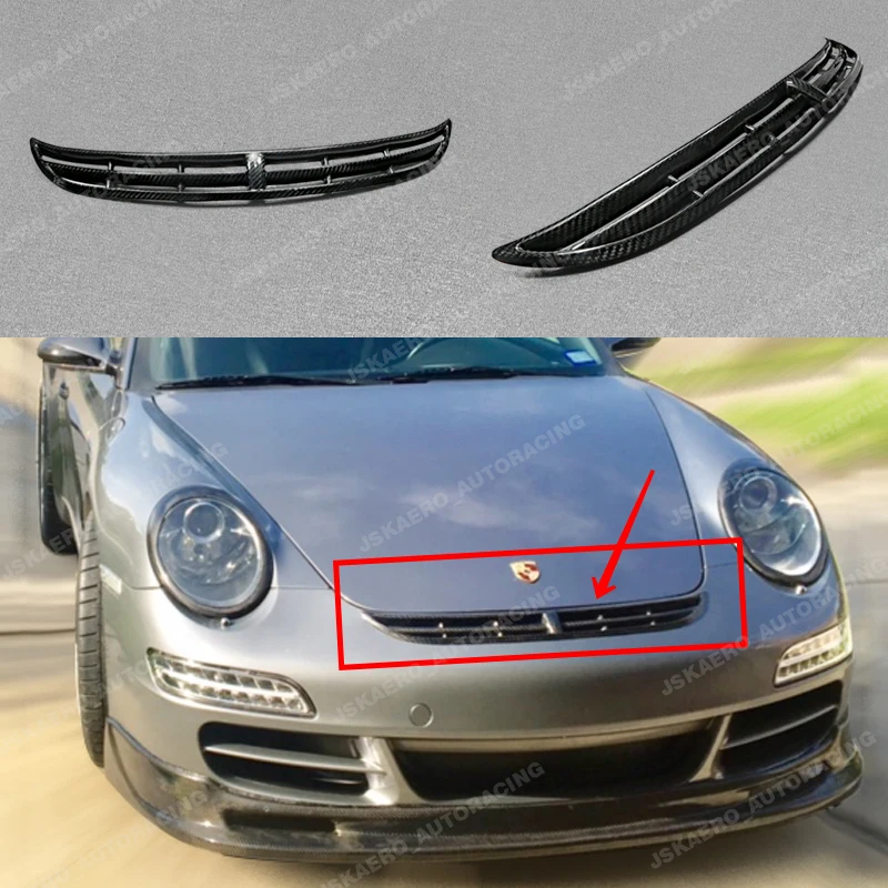 

For Porsche Boxster 987 997 GT3-Style Carbon Fiber Front Bumper Grille Cover