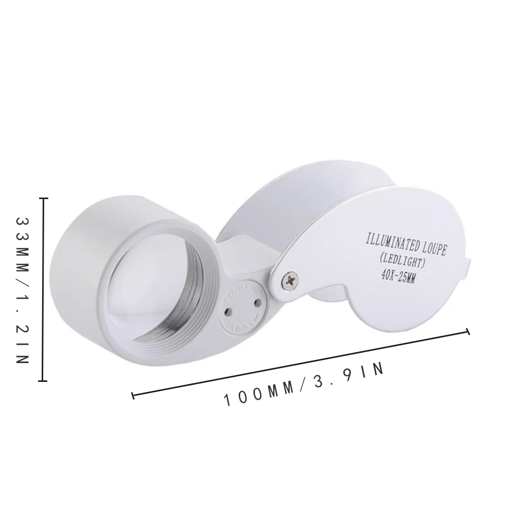 Portable Illuminated Magnifier 40X Handheld Magnifying Glass 6 LED Magnifier Jewelry Loupe Upscale Mini Jeweler Lupa