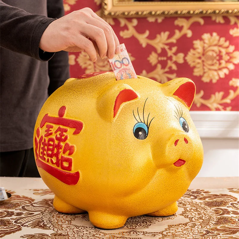Cute Piggy Saving Large Room Ceramic Coin Money Paper Enfant Decor