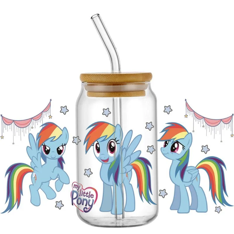 16OZ Cartoon Cute  Pony  UV DTF Cup Wraps Transfer Sticker for Cup Mugs Pens and Package decorate