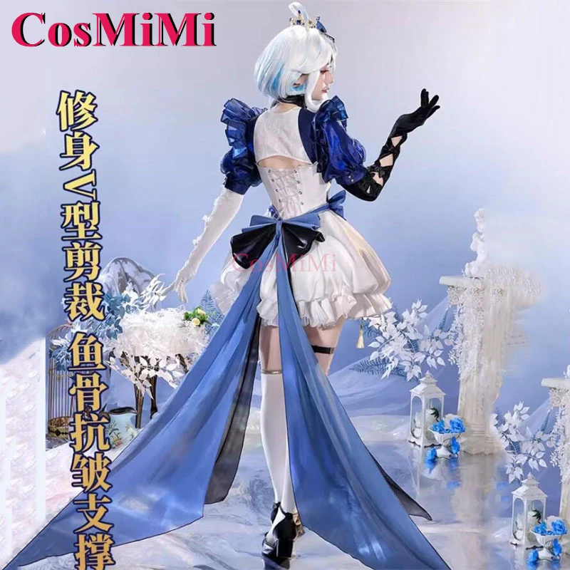 CosMiMi لعبة Genshin تأثير Furina تأثيري حلي الزبرجد أليس رائع فستان حلو كرنفال حفلة لعب الأدوار الملابس S-XL