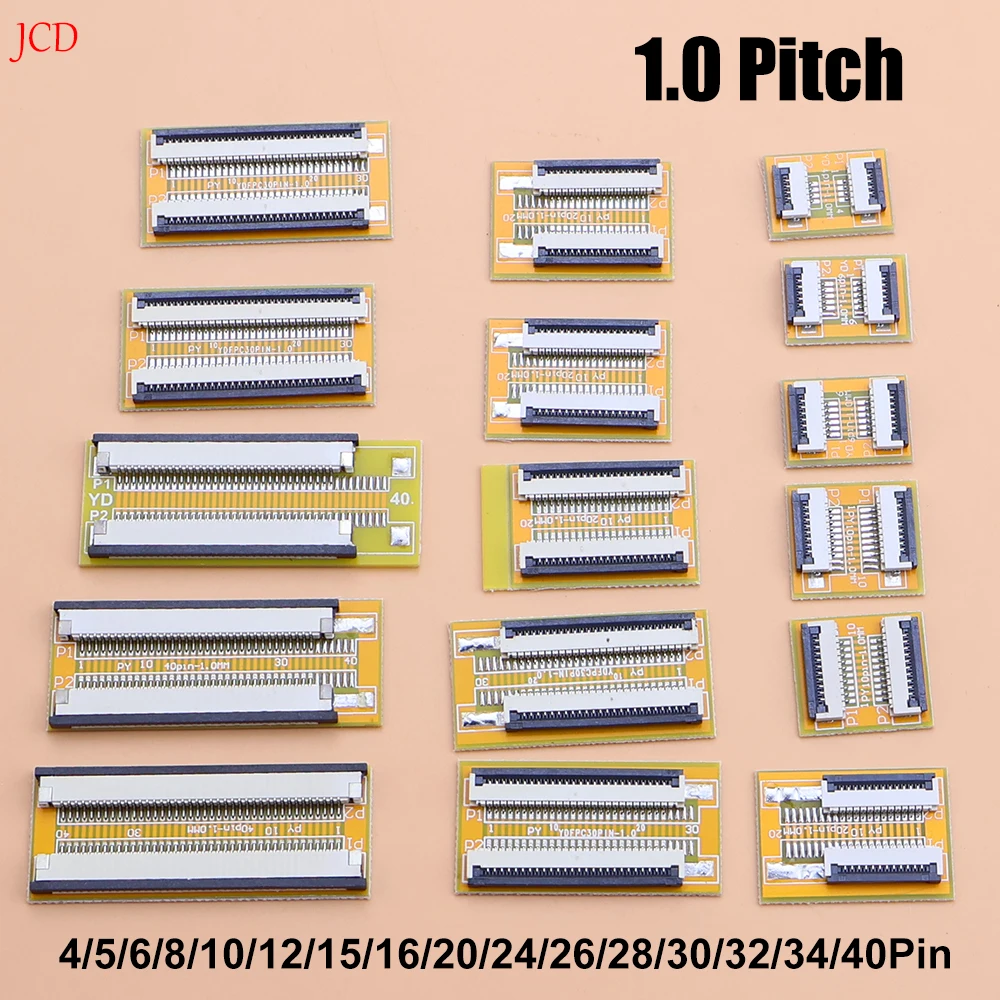 JCD 1PC FPC FFC Flexible Flat Cable Extension Board 1.0MM Pitch 4 5 6 8 10 12 1516  20 24 26 28 30 32 34 40  PIN Connector