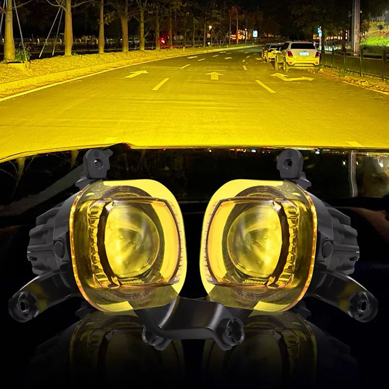 Pop Fit For JETOUR Traveler T2 2023-2024 Aozom Front Fog Lamp Modification Dedicated LED Golden Eye Lens Anti-fog Lamp Driving L