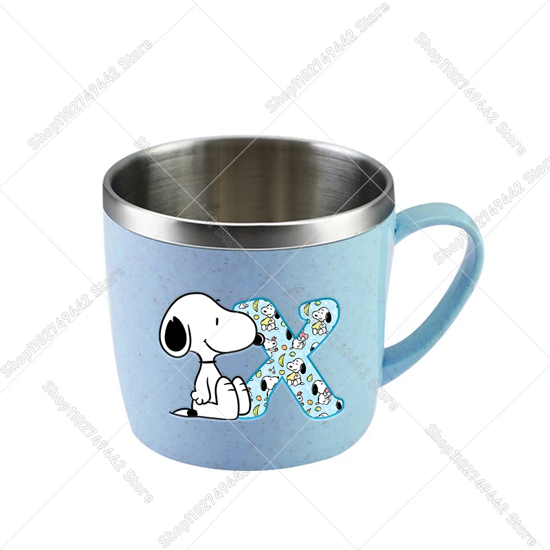 سنوبيس رسالة A-Z أكواب مياه الفولاذ المقاوم للصدأ الأطفال المشروبات كوب أنيمي الكرتون المنزل الاطفال الحليب الشاي القدح للمدرسة مكتب هدية