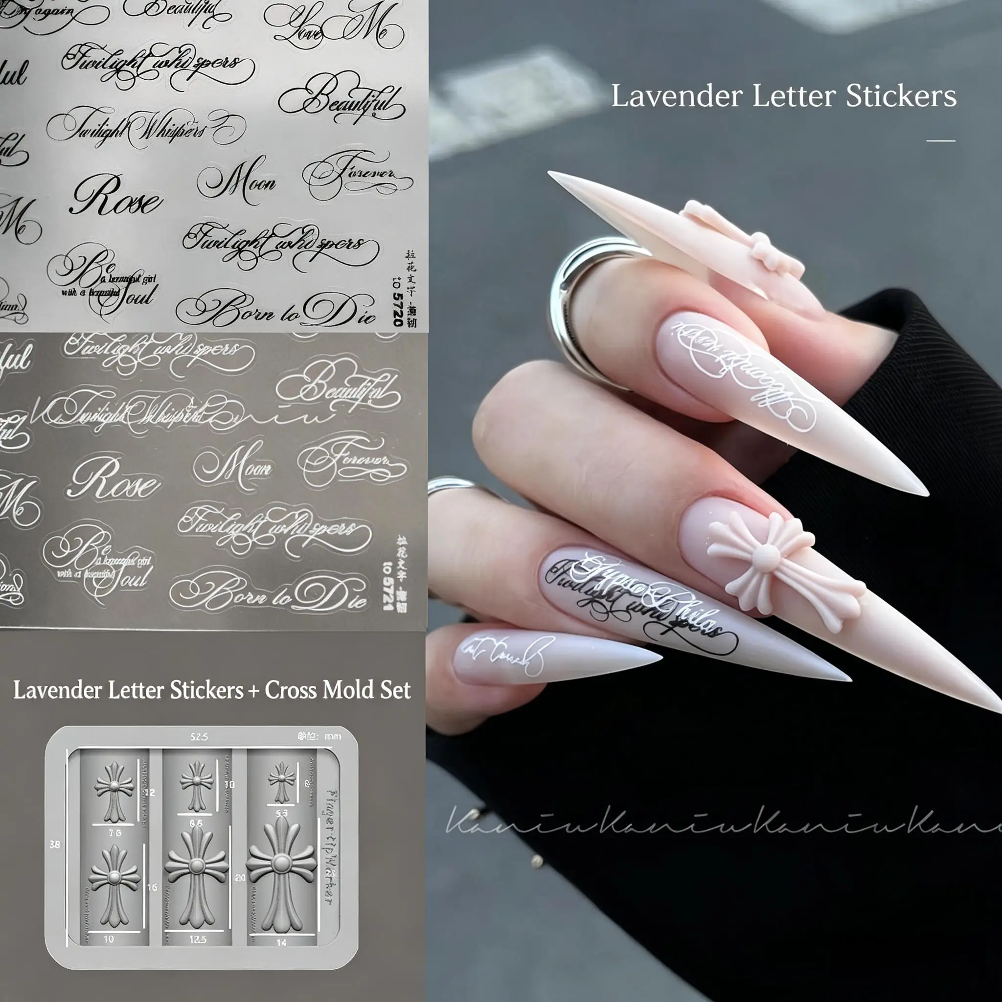 

3D Relief Nail Silicone Mold Alphabet Letter Stickers DIY Manicure Tools Nail Art Decoration Accessories